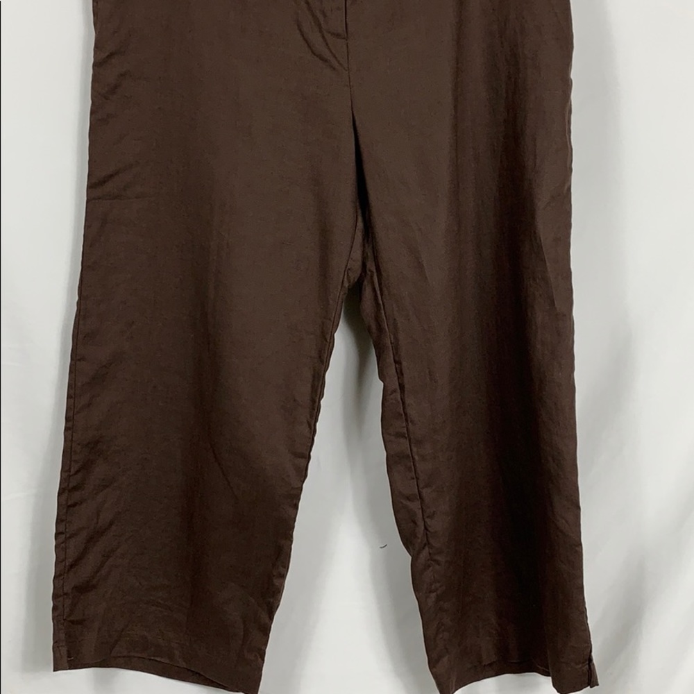 Richard Malcolm brown 100% linen capris size 16 - Picture 3 of 6